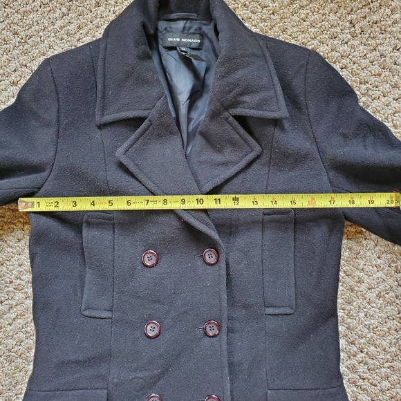 Club Monaco black pea coat size S - Picture 8 of 10